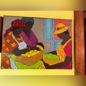 SIGNED Vintage Caribbean Market 1976